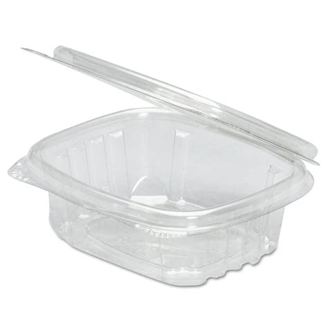 Genpak Plastic Hinged-Lid Deli Containers, 4 oz, 3.63 x 4.25 x 1.25, Clear, 100/Bag, 4 Bags ...