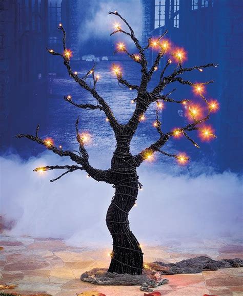 LED Lighted Haunt Halloween Tree Outside Outdoor Decoration Decor Over ...