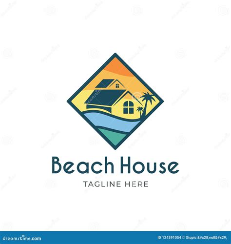 Creative Beach House Logo Design Vector Art Logo Stock Illustration ...