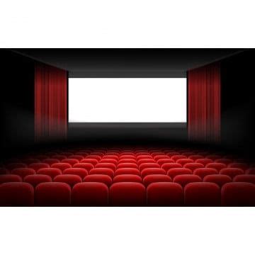Theatre Curtains Clipart Transparent Background, White Cinema Theatre Screen With Red Curtains ...