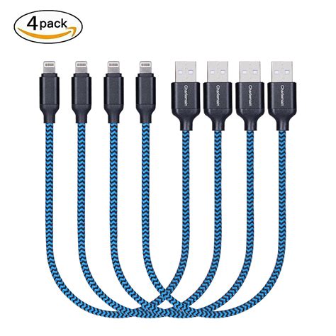 Short Lightning Nylon Braided 1ft Lightning to USB Charging Cable 12 inch 4 Pack 783057004220 | eBay