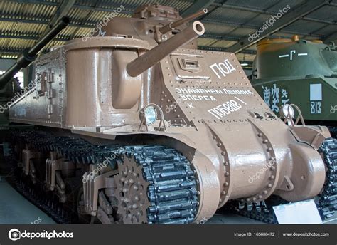 MOSCOW REGION, RUSSIA - JULY 30, 2006: Medium Tank M3 an American tank used during World War II ...