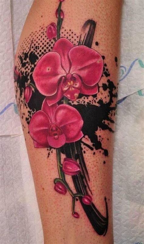 Realistic Cattleya Orchid Tattoo | Orchid Flowers