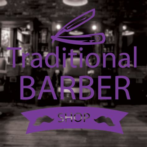 Barber Shop Wall Art Traditional Barbers Window Sign Decal - Etsy