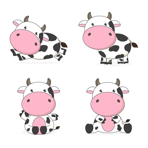 Cute cow cartoon character vector illustration 582200 Vector Art at Vecteezy