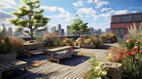 Premium AI Image | A school rooftop garden with a view Created with ...