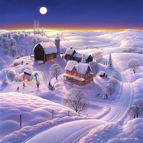 Winter on the Farm Painting by Robin Moline - Pixels