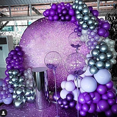 Purple and Silver Party Decoration-balloon Arch Garland - Etsy