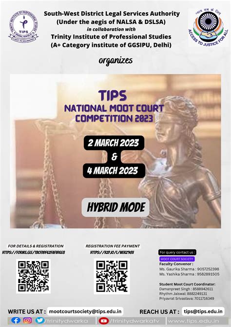 TIPS National MOOT Court - WRITE US AT :WRITE US AT : mootcourtsociety@tips.edu South-West ...