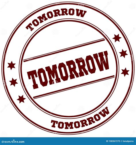 TOMORROW simple red stamp stock illustration. Illustration of background - 108367275