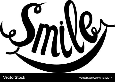 Hand drawn lettering word smile Royalty Free Vector Image
