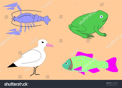 River Animals Stock Vector Illustration 21069352 : Shutterstock