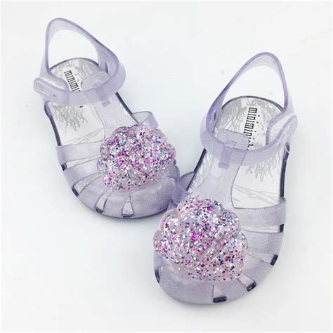 Toddler Girl Sandals New Fashion Girls Shell Glitter Jelly Shoes Baotou ...