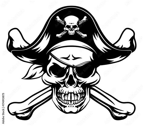 Pirate Skull and Crossbones vector de Stock | Adobe Stock