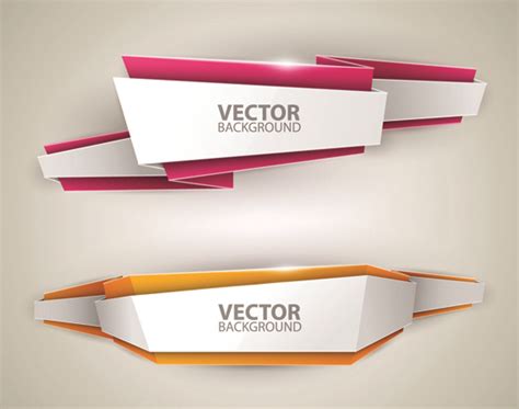 Origami colored banner graphics vector 01 free download