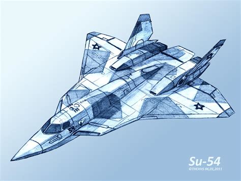 Sukhoi Su-54-4 pencil by TheXHS on DeviantArt