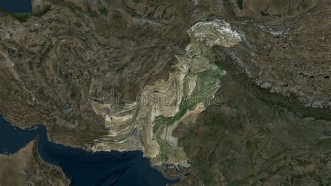 Pakistan Highlighted. High-res Satellite Stock Illustration ...