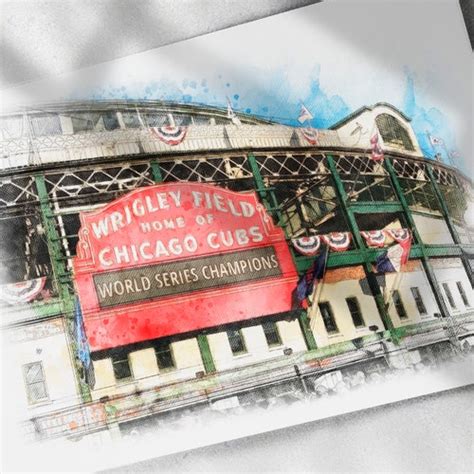 Personalized Wrigley Field Chicago Cubs Sign Canvas Print - Etsy