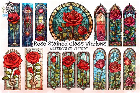 Rose Stained Glass Windows Sublimation Gráfico por COW.design ...