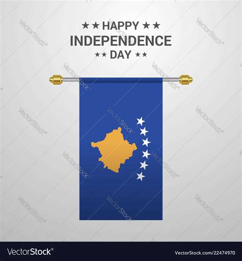 Kosovo independence day hanging flag background Vector Image