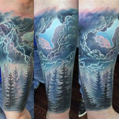 60 Thunderstorm Tattoo Designs For Men - Weather Ink Ideas