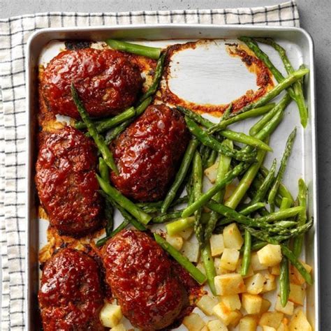 Mini Meat Loaf Sheet-Pan Meal Recipe | Taste of Home