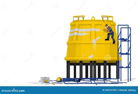 Accident of Working at Height Stock Vector - Illustration of worker, painting: 285707393