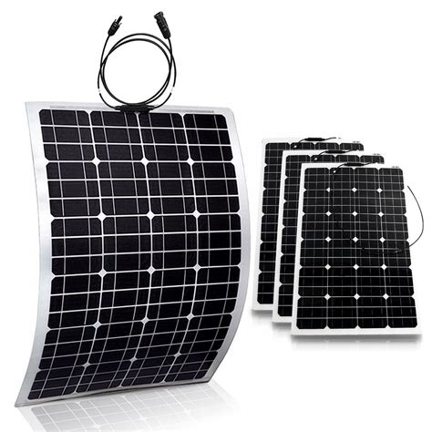 4x Flexible 100W 18V Semi Solar Panel Battery Charger For Home RV Boat ...