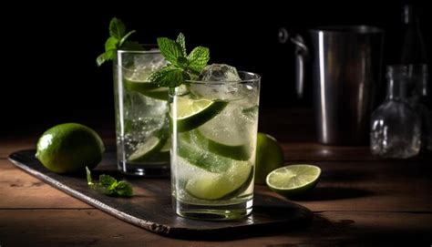 Premium Photo | Refreshing mojito cocktail with lime mint and citrus ...