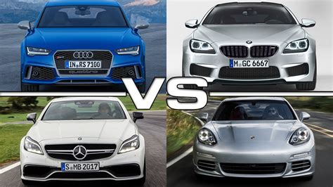 Audi RS7 Sportback vs BMW M6 Gran Coupe vs Merceds CLS63 AMG vs Porsche Panamera Turbo S - YouTube