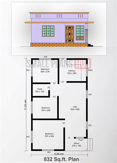 Five Low Budget 3 Bedroom Single Floor House Designs Under 1000 Sq.ft ...