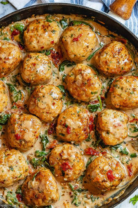 Creamy Spinach Turkey Meatballs Recipe – Turkey Meatballs Recipe ...