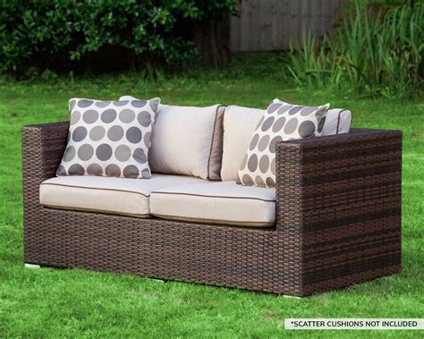 2 Seat Rattan Garden Sofa in Brown - Ascot - Rattan Garden Furniture | Patio Furniture ...