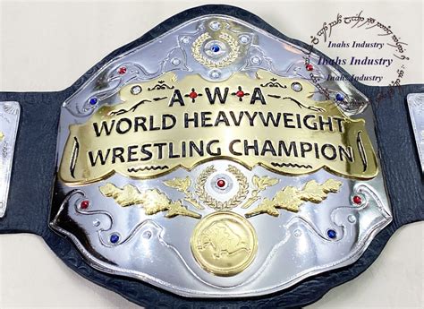 AWA World Heavyweight Championship Title Wrestling Leather Belt 4mm Zinc Plates