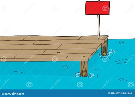 Wooden Dock With Sign Stock Vector - Image: 44240069