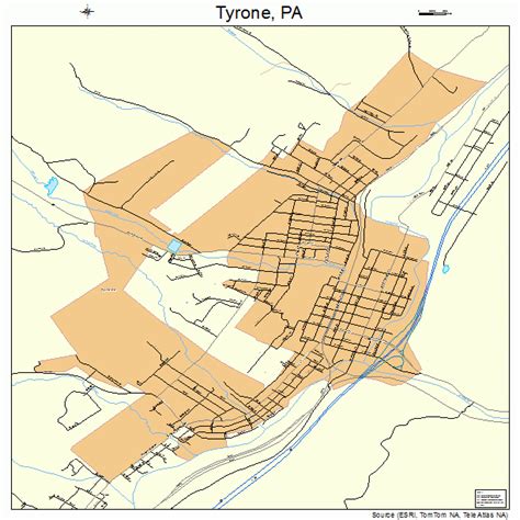 Tyrone Pennsylvania Street Map 4278168