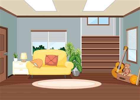 Premium Vector | Interior of living room scene