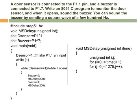 Intel 8051 Programming in C | PPT