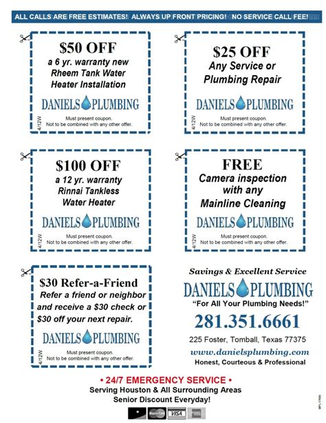 Plumbing Coupons & Specials Houston