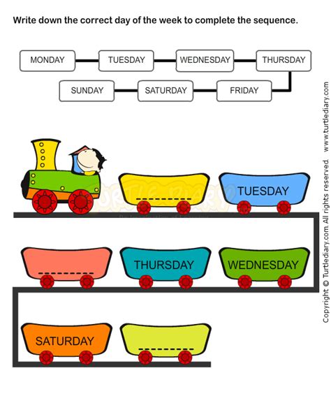 Weekdays Worksheet 7 - math Worksheets - kindergarten Worksheets ...