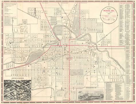 City Map of Muncie, Indiana | Curtis Wright Maps