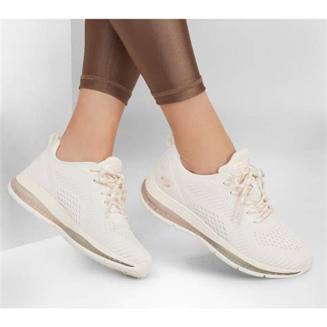 SKECHERS WOMENS BOBS SPORT LACE TRAINER - WHITE | Paul Byron Shoes | Ireland