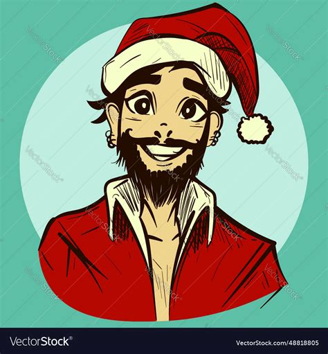 Anime of a young anime santa claus Royalty Free Vector Image