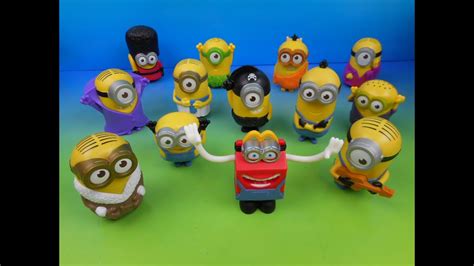 2015 McDONALD'S MINIONS MOVIE SET OF 12 HAPPY MEAL KIDS TOYS VIDEO REVIEW (USA) - YouTube