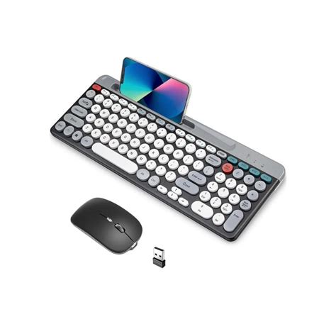 Wireless Keyboard and Mouse Combo with Phone Tablet Holder | Gadget N Music