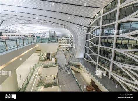 The Beijing Daxing International Airport is illuminated by light ...