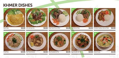 Menu at Authentic Cambodia Restaurant, Hamilton