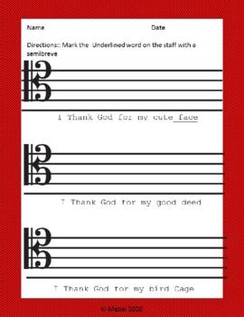 Thanksgiving Day Special - Tenor Clef Worksheets! by Tedvita Artworks