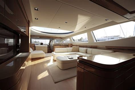 Luxury Traveling. Interior of Modern Motor Yacht Stock Illustration ...