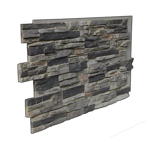 Superior Building Supplies Cliff Grey 24 in. x 48 in. x 1-1/4 in. Faux ...